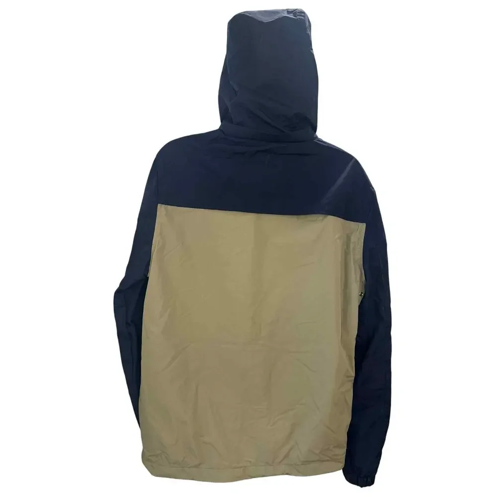 Penfield Navy/Tan Two-Tone Hooded Rain Jacket - Medium - Good Used